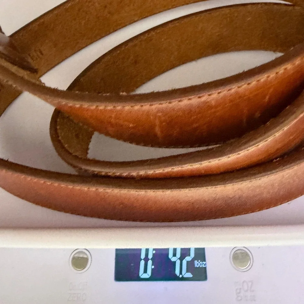 Polo Ralph Lauren Leather Belt Mens 34 Brown Vegetable Tanned Italian Saddle